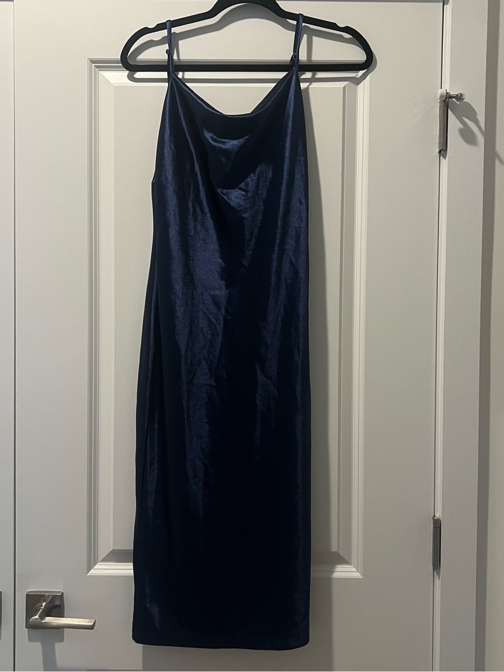 Navy Satin Slip Dress - Elegant Women's Evening Dress